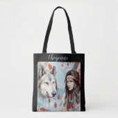Indiaanse prinses en wolf tote bag (Voorkant)