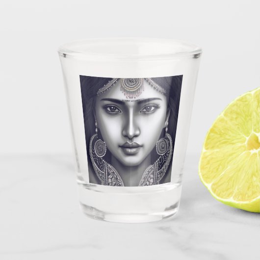 indiaanse prinses shot glas (Voorkant)