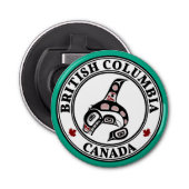 Indiaanse rode zwarte Haida Orca Killer Whale Button Flesopener (Voorkant)