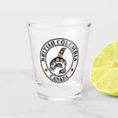 Indiaanse rode zwarte Haida Orca Killer Whale Shot Glas (Voorkant)