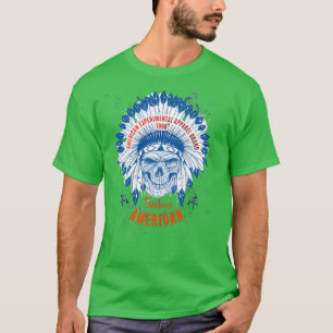 Indiaanse schedel hoofdtooi t-shirt