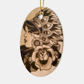 indiaanse sierplant keramisch ornament (Links)