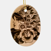 indiaanse sierplant keramisch ornament (Achterkant)