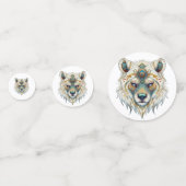 Indiaanse Spirituele wolf Confetti (Achterkanten)