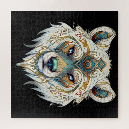 Indiaanse Spirituele wolf Legpuzzel (Horizontaal)