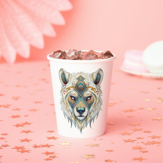 Indiaanse Spirituele wolf Papieren Bekers (Insitu)