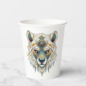Indiaanse Spirituele wolf Papieren Bekers (Voorkant)
