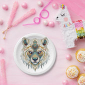 Indiaanse Spirituele wolf Papieren Bordje (Feest)