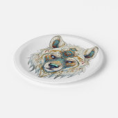 Indiaanse Spirituele wolf Papieren Bordje (Gekanteld)