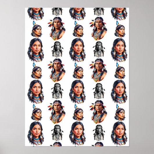 Indiaanse stam patroon ontwerp poster (Voorkant)