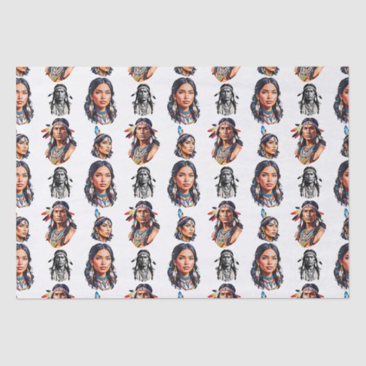 Indiaanse stam patroon ontwerp tissuepapier (Voorkant)