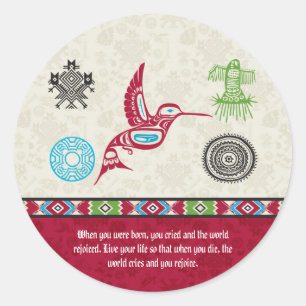 Indiaanse symbolen en wijsheid - Hummingbird Ronde Sticker