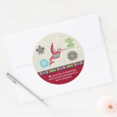Indiaanse symbolen en wijsheid - Hummingbird Ronde Sticker (Envelop)