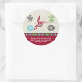 Indiaanse symbolen en wijsheid - Hummingbird Ronde Sticker (Tas)