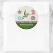 Indiaanse symbolen en wijsheid - Hummingbird Ronde Sticker (Tas)