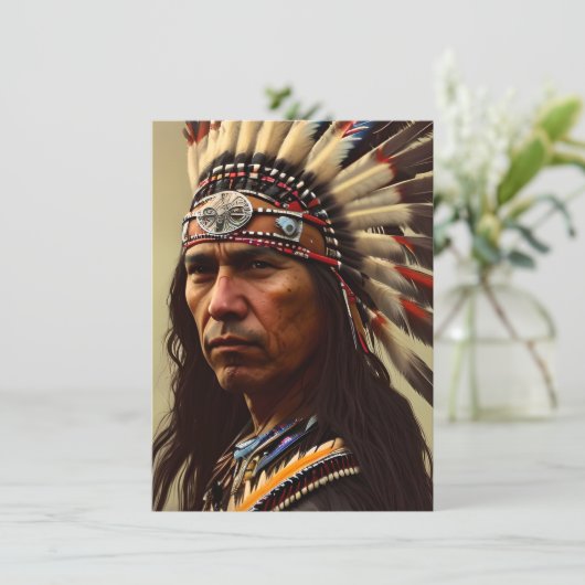 Indiaanse thuiskomst bedankkaart (Staand voorkant)