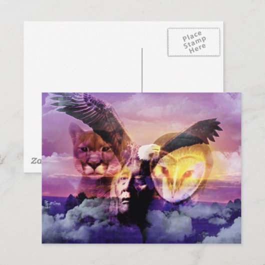 Indiaanse thuiskomst briefkaart (Voorkant / Achterkant)