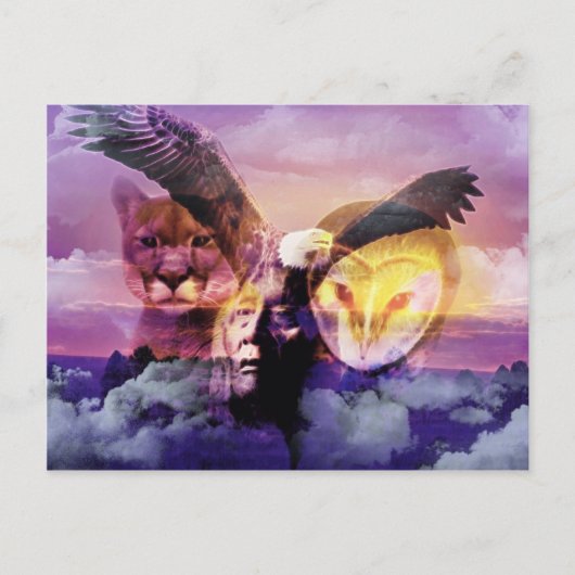 Indiaanse thuiskomst briefkaart (Voorkant)