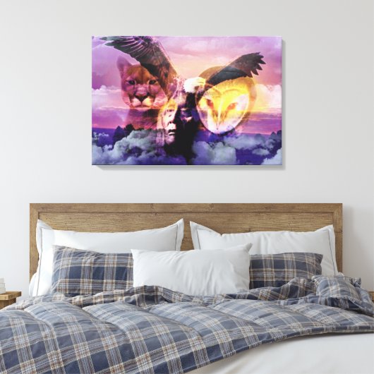 Indiaanse thuiskomst canvas afdruk (Insitu (Slaapkamer))