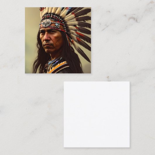 Indiaanse thuiskomst vierkante visitekaartje (Voorkant / Achterkant)