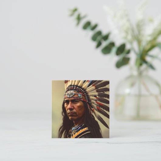 Indiaanse thuiskomst vierkante visitekaartje (Staand voorkant)