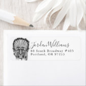 Indiaanse tijger Chief | Jouw namen toevoegen Etiket (Insitu)