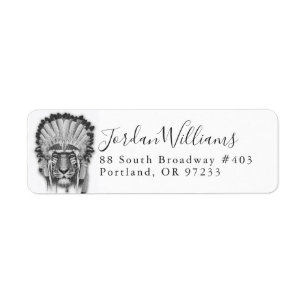 Indiaanse tijger Chief Jouw namen toevoegen Etiket