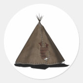 Indiaanse tipi ronde sticker (Voorkant)