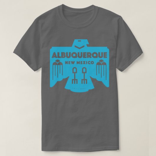 Indiaanse vogel Albuquerque New Mexico Blauw T-shirt (Design voorkant)