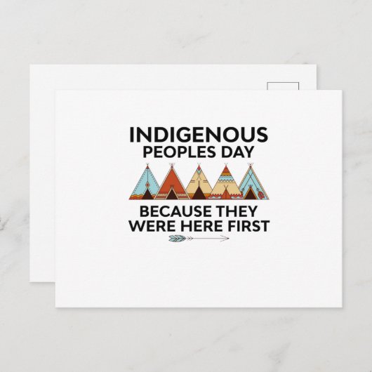 Indiaanse volkerendag waren hier de eerste inheems aankondigingskaart (Voorkant / Achterkant)