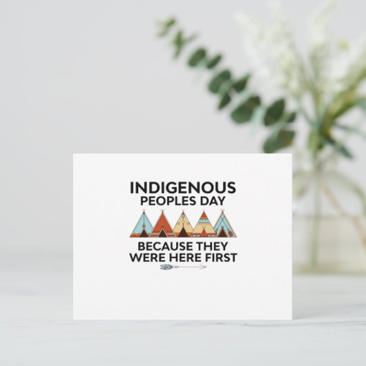 Indiaanse volkerendag waren hier de eerste inheems aankondigingskaart (Staand voorkant)
