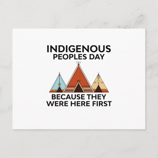Indiaanse volkerendag waren hier de eerste inheems aankondigingskaart (Voorkant)