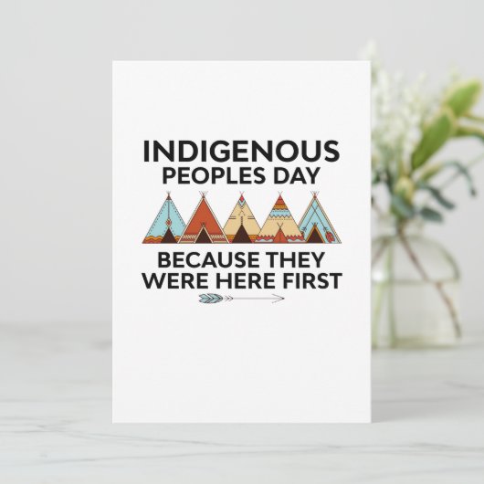 Indiaanse volkerendag waren hier de eerste inheems save the date (Staand voorkant)