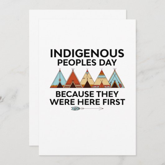 Indiaanse volkerendag waren hier de eerste inheems save the date (Voorkant / Achterkant)