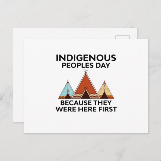 Indiaanse volkerendag waren hier de eerste inheems uitnodiging briefkaart (Voorkant / Achterkant)