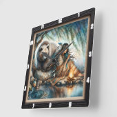 Indiaanse vrouw Beer Natuur Vierkante Klok (Hoek)