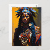 indiaanse vrouw briefkaart (Voorkant / Achterkant)