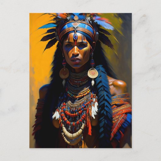 indiaanse vrouw briefkaart (Voorkant)