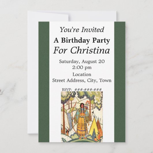  Indiaanse Vrouw Dorp Verjaardag Kaart (Voorkant)