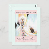 Indiaanse vrouw en adelaar briefkaart (Voorkant / Achterkant)
