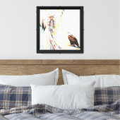 Indiaanse vrouw en adelaar canvas afdruk (Insitu (Slaapkamer))
