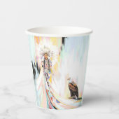 Indiaanse vrouw en adelaar papieren bekers (Voorkant)