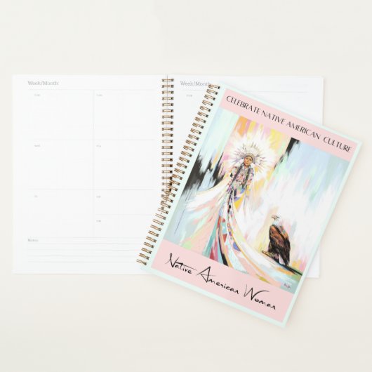 Indiaanse vrouw en adelaar planner (Display)