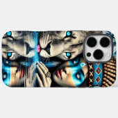 Indiaanse vrouw en trouwe leeuw Case-Mate iPhone case (Achterkant (horizontaal))