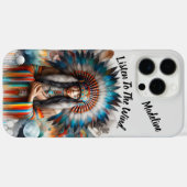 Indiaanse vrouw levendige veren hoofdtooi Case-Mate iPhone case (Achterkant (horizontaal))