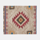 Indiaanse zuidwestelijke stam fleece deken (Voorkant (Horizontaal))