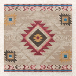 Indiaanse zuidwestelijke stam glazen onderzetter