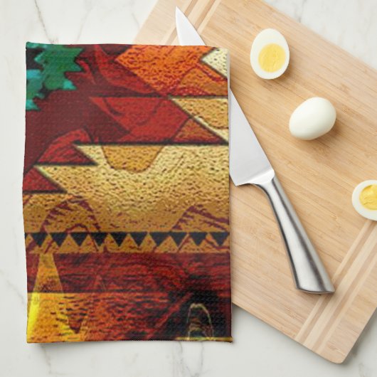 Indiaanse zuidwestelijke stam theedoek (Quarter Fold)