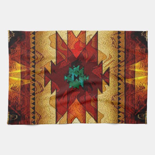 Indiaanse zuidwestelijke stam theedoek (Horizontaal)