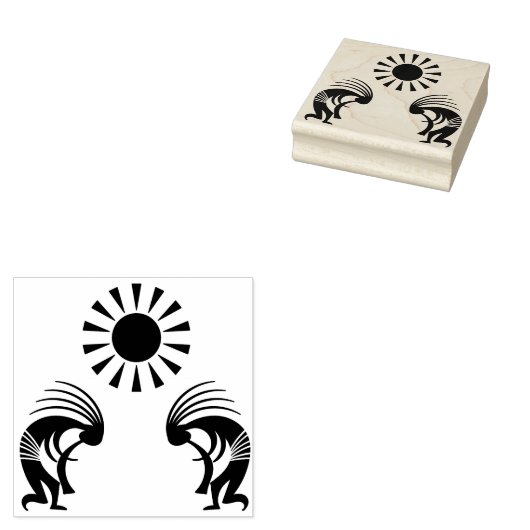 Indiaanse Zuidwesterse Kokopelli Rubberstempel (Gestempeld)